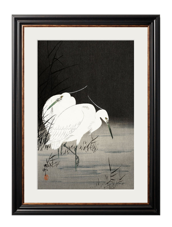 c.1910 Two Egrets in Reeds - Ohara Koson