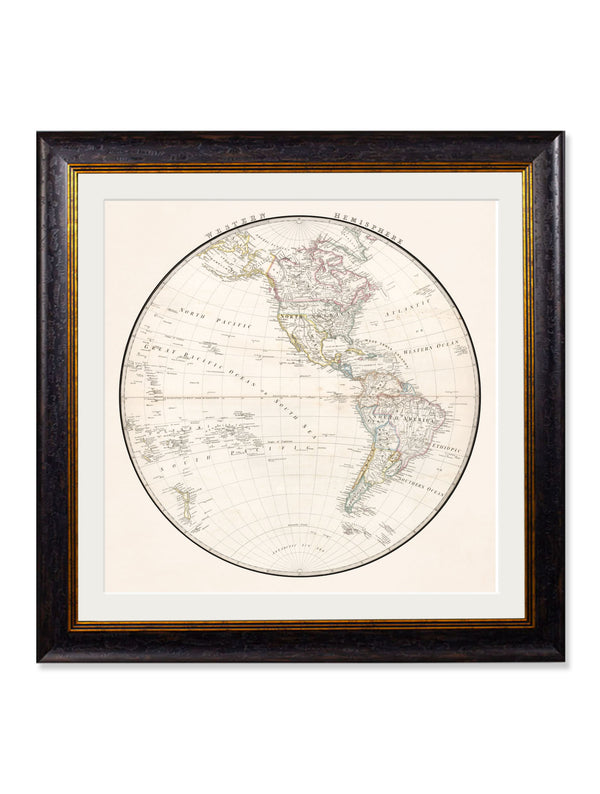 c.1838 World Map Hemispheres