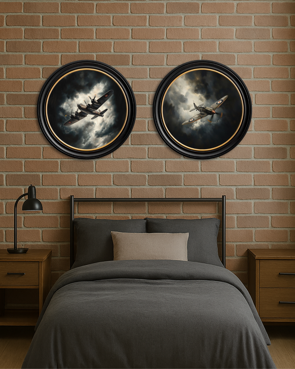 Fighter Jets Oxford Round Frame