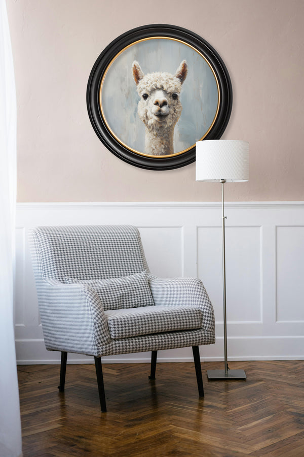 The Goofy Alpaca - Oxford Round Frame