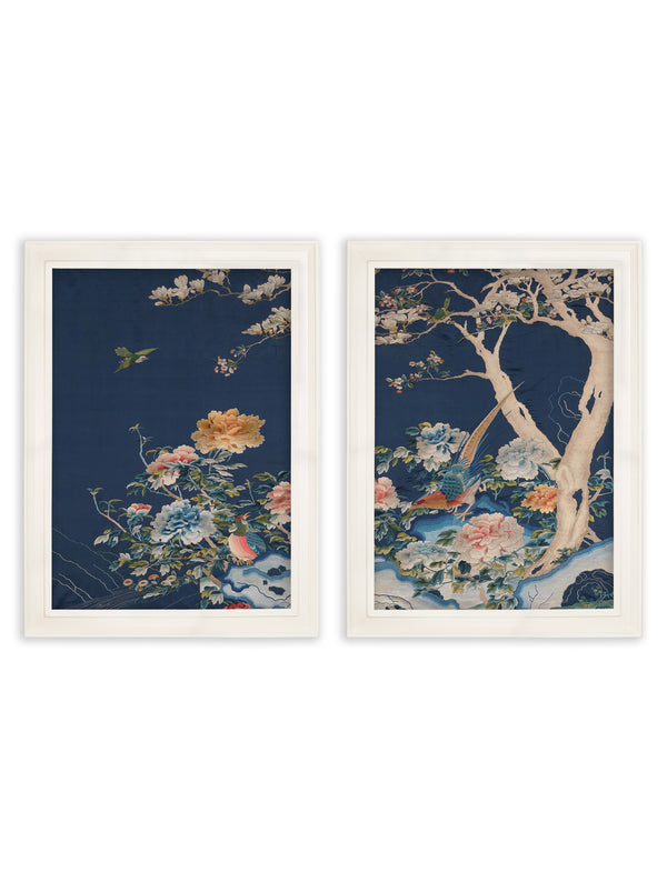 Blue Blossom Trees Set of 2
