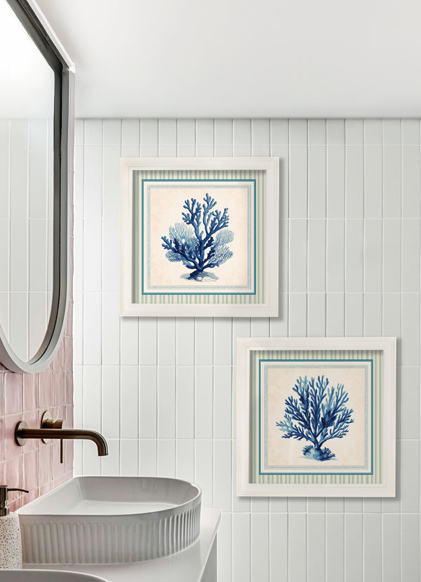 Blue Sea Coral - Cream Hurstwood Square Frame