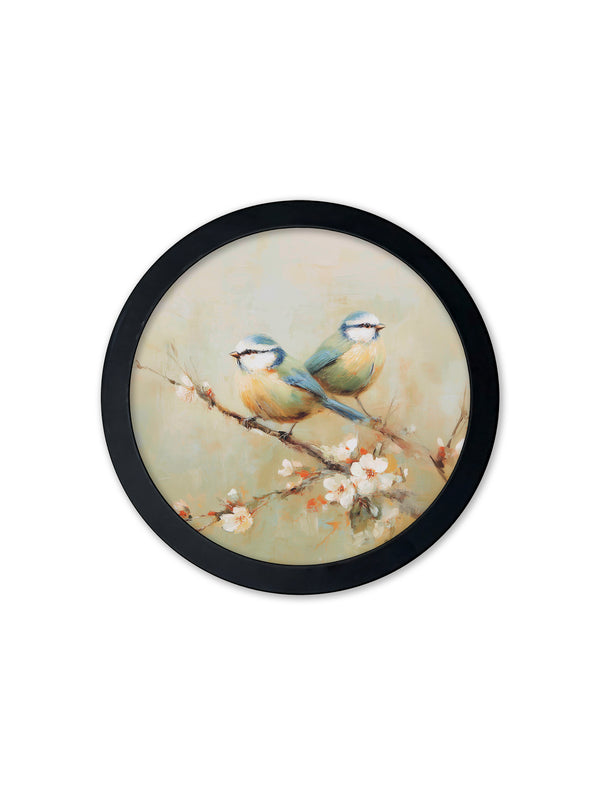 Garden Birds - 30cm Black Round Box Frame