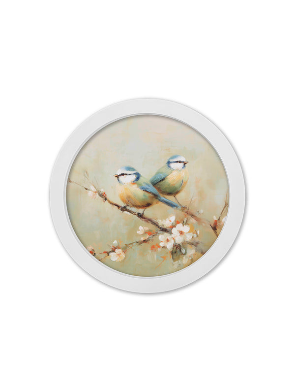 Garden Birds - 30cm White Round Box Frame