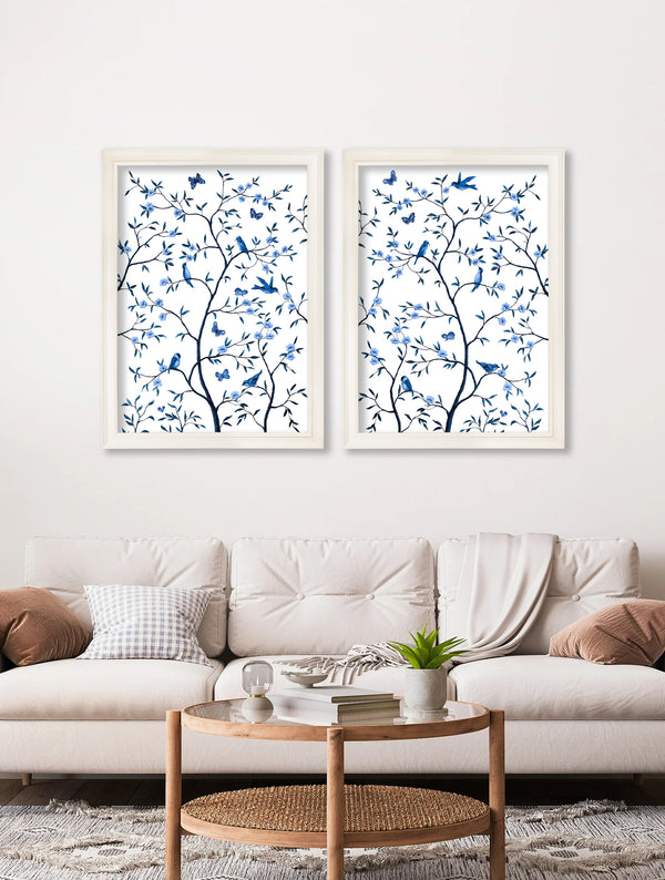Tree of Life Blue & White Set of 2