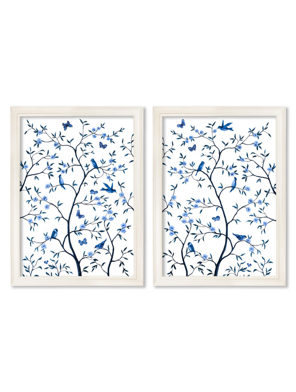 Tree of Life Blue & White Set of 2