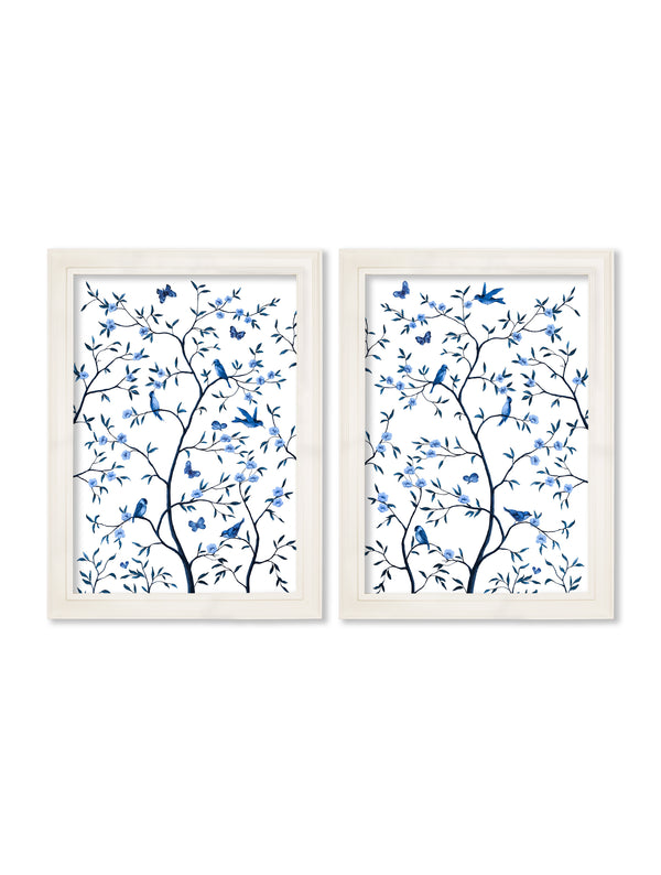 Tree of Life Blue & White Set of 2