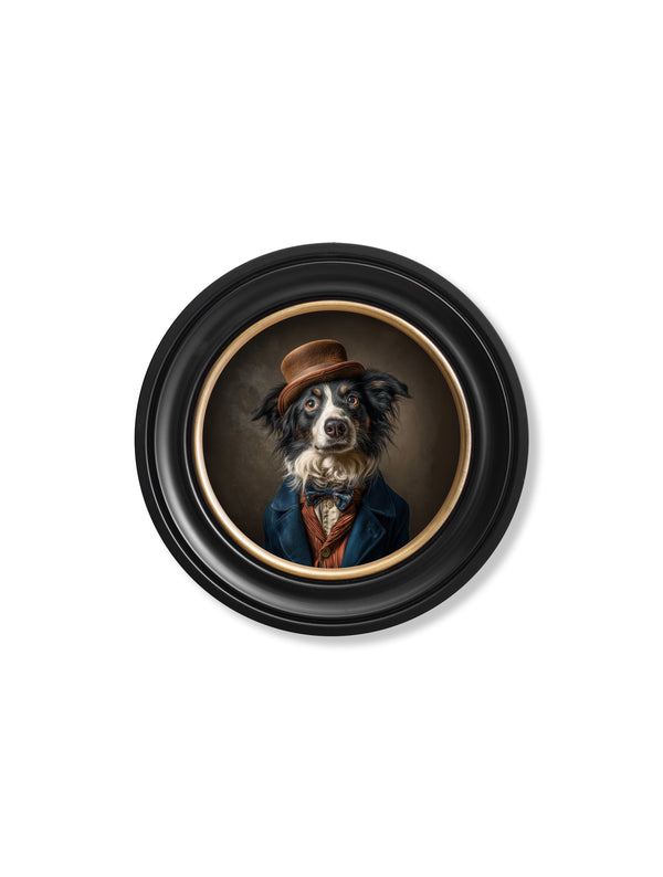 Lord Shearlock - Gentleman Border Collie Oxford round frame