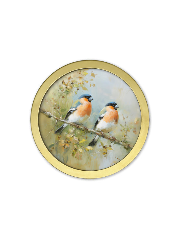Garden Birds - 30cm Gold Round Box Frame