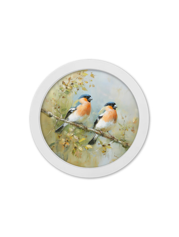 Garden Birds - 30cm White Round Box Frame