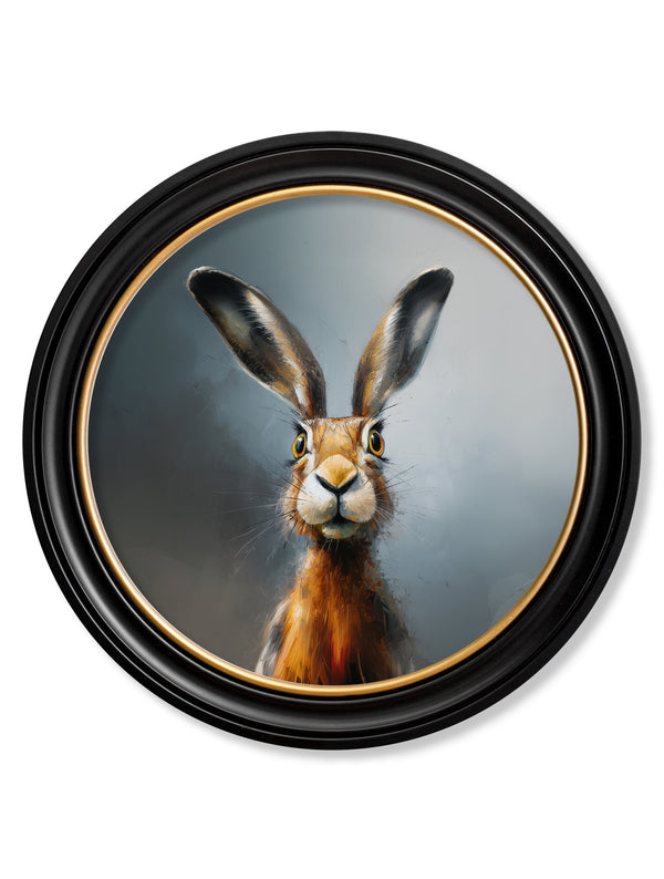 A Curious Hare - Oxford Round Frame