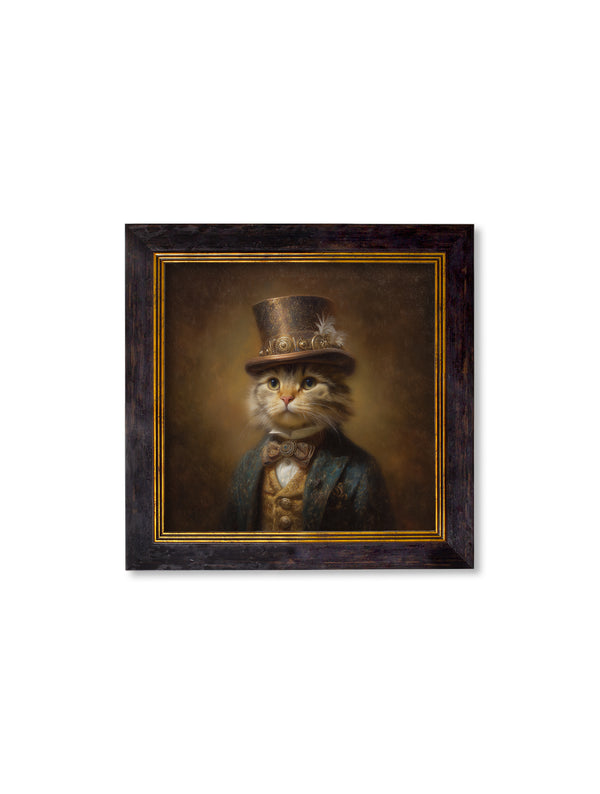 Lord Whiskerby - Gentleman Tabby Cat Oxford Square Frame
