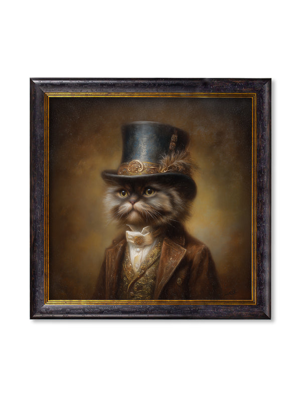 Sir Fluffington - Gentleman Persian Cat Oxford Square Frame