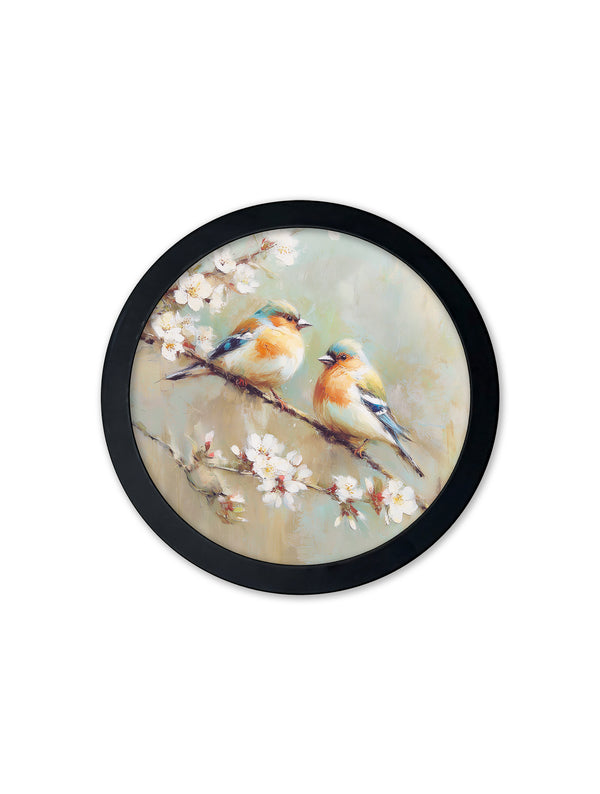 Garden Birds - 30cm Black Round Box Frame