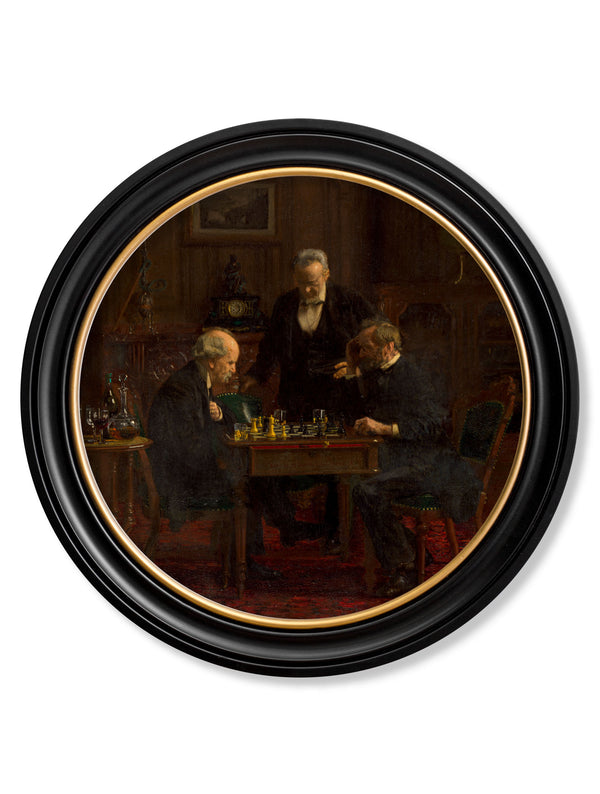 c.1876 The Chess Players - Thomas Eakins - Round Frame