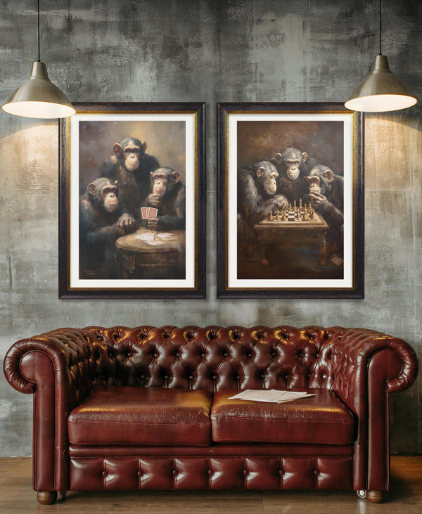 The Card-Playing Chimps - Oxford Frame