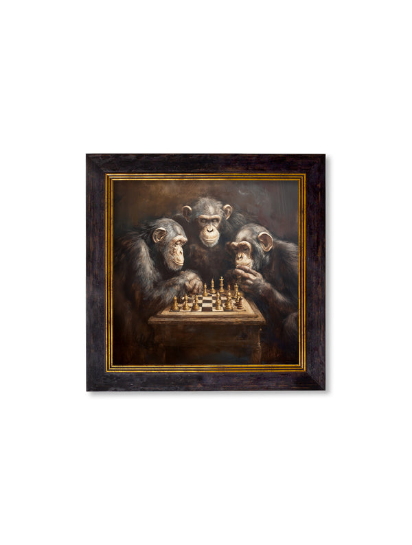 The Chess-Playing Chimps - Oxford Square Frame