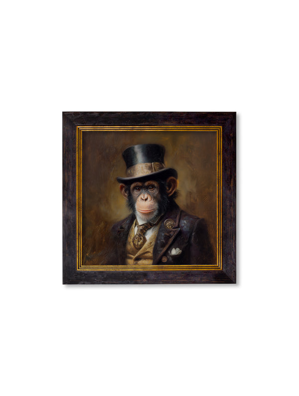 Sir Bananington - Gentleman Chimpanzee Oxford Square Frame