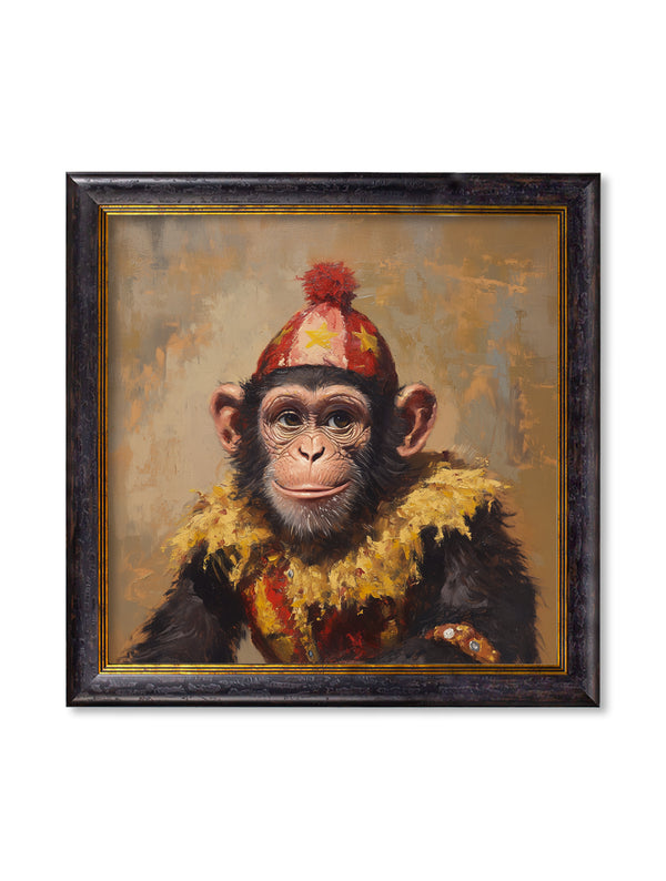 Chimpy the Daring - Circus Chimpanzee Oxford Square Frame