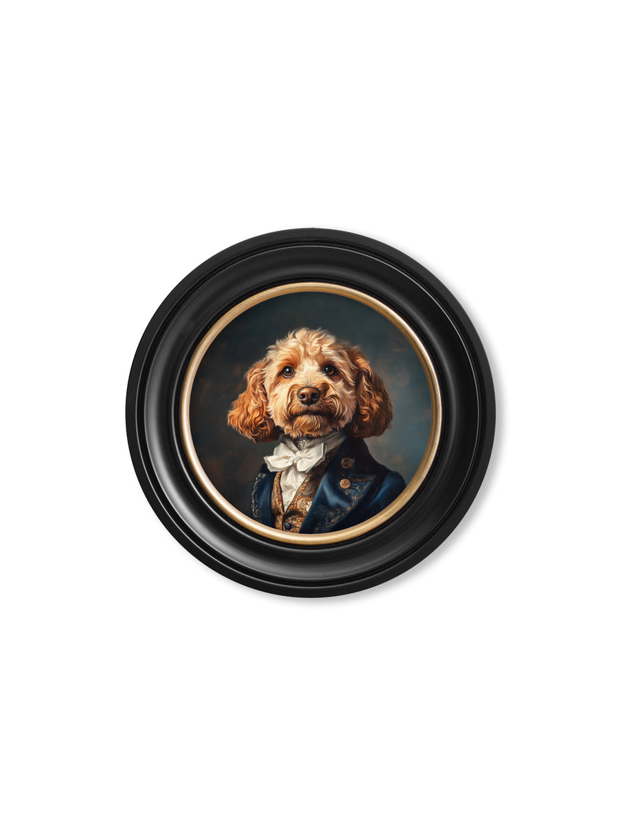 Sir Barkington - Gentleman Cockapoo Oxford Round Frame – T A Interiors