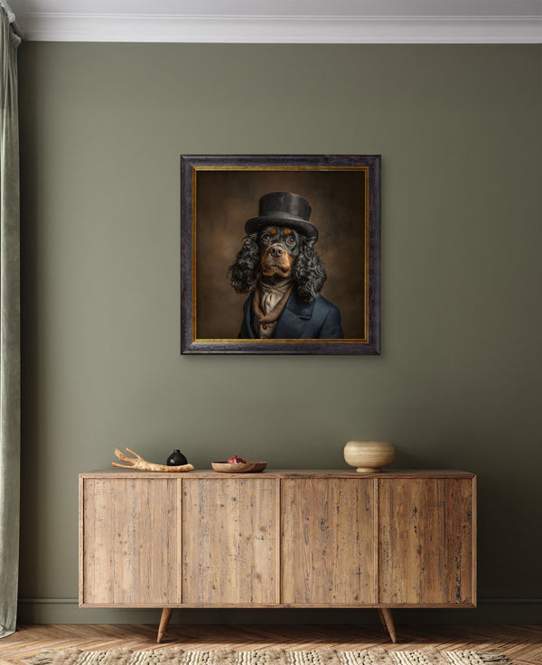 Lord Longears -  Gentleman Cocker Spaniel Oxford Square Frame