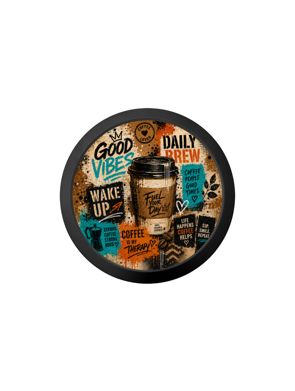 The Coffee Graffiti - Slim Black Round Frame
