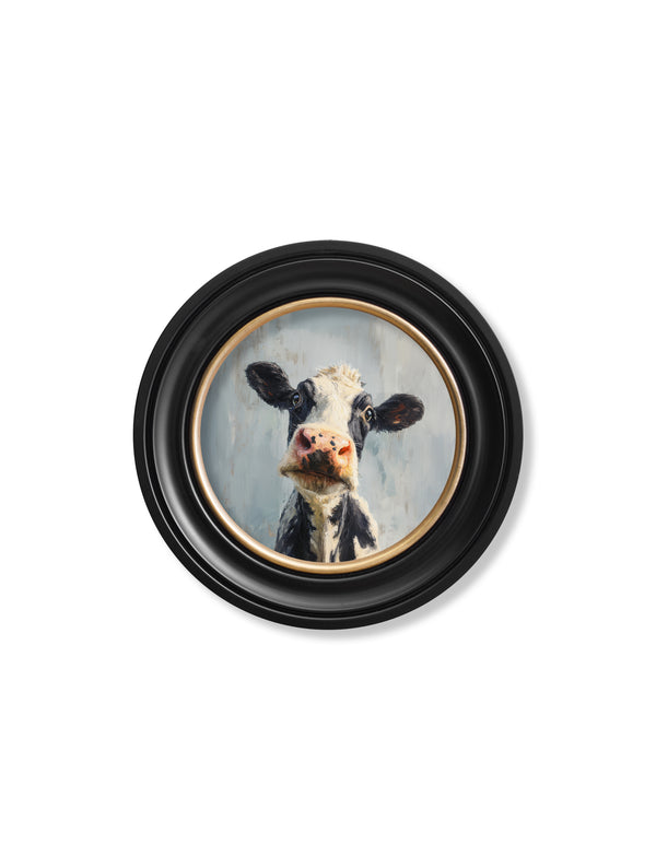 The Curious Cow - Oxford Round Frame