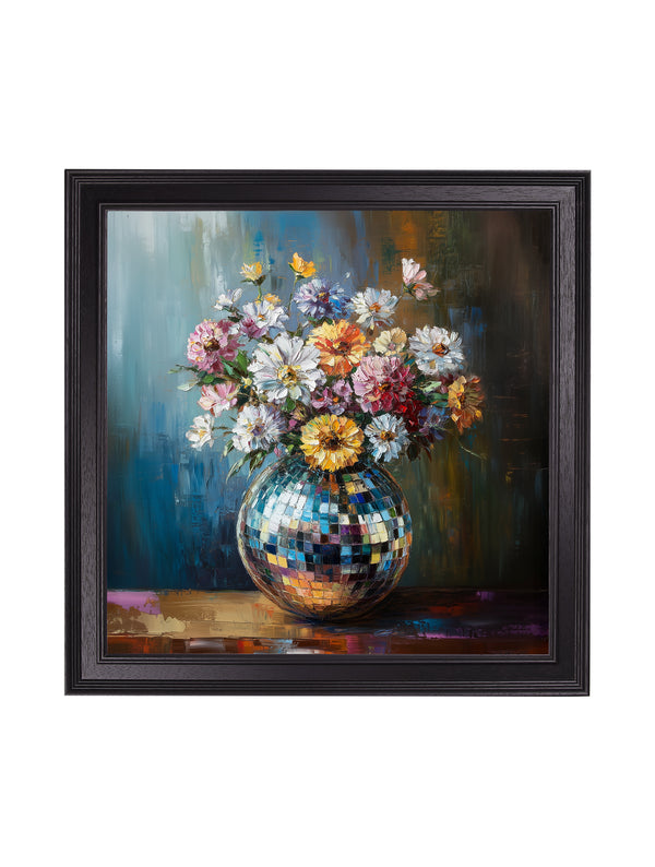 Disco Wildflowers - Black Hurstwood Square Frame