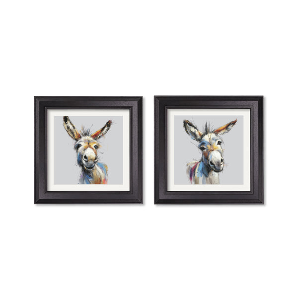 Donkey Jack & Jennet Cosy Sketch - Black Hurstwood Square Frame