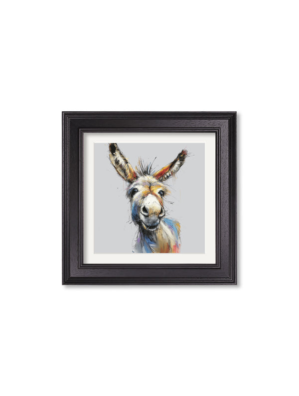 Donkey Jack & Jennet Cosy Sketch - Black Hurstwood Square Frame