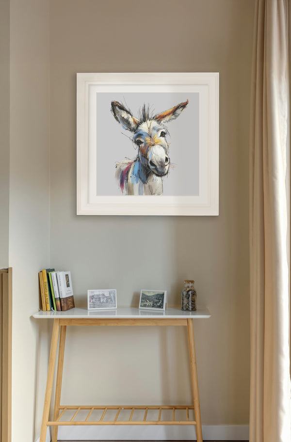 Donkey Jack & Jennet Cosy Sketch - Cream Hurstwood Square Frame