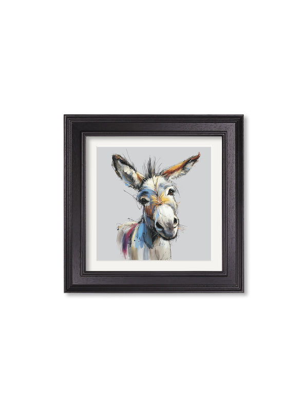Donkey Jack & Jennet Cosy Sketch - Black Hurstwood Square Frame