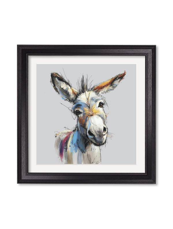 Donkey Jack & Jennet Cosy Sketch - Black Hurstwood Square Frame