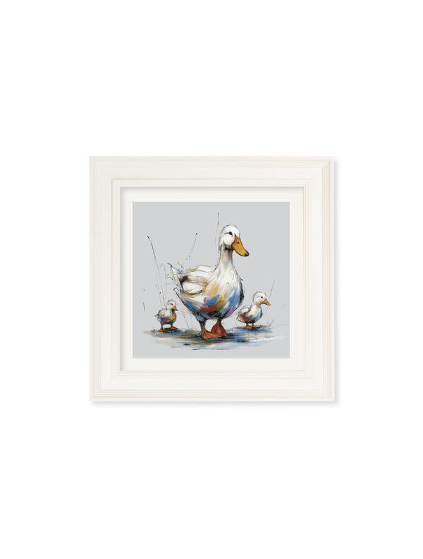 Family of Ducks Cosy Sketch - Cream Hurstwood Square Frame