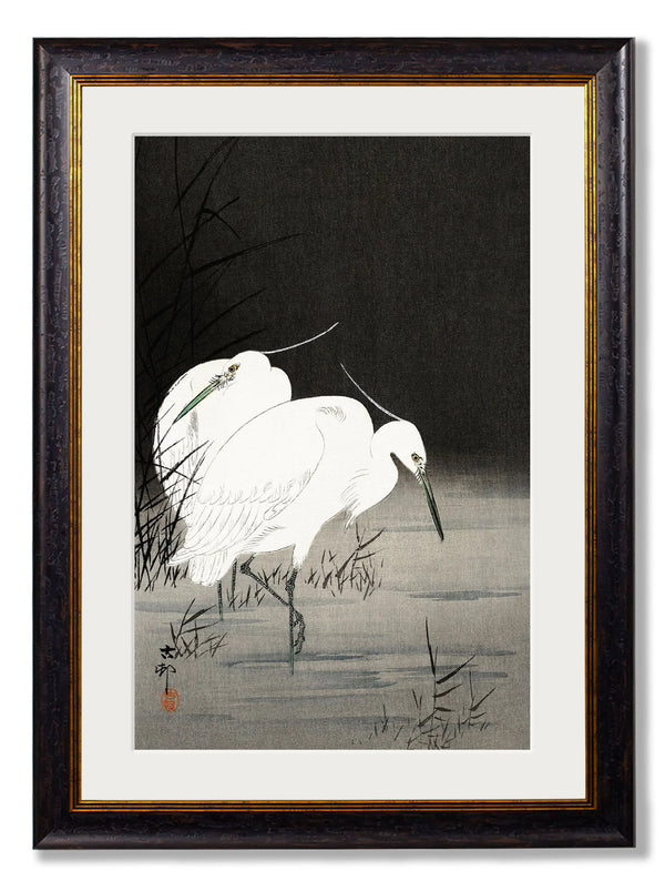 c.1910 Two Egrets in Reeds - Ohara Koson