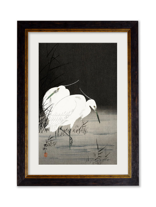 c.1910 Two Egrets in Reeds - Ohara Koson