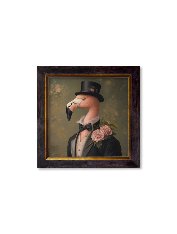 Baron Von Blush - Gentleman Flamingo Oxford Square Frame
