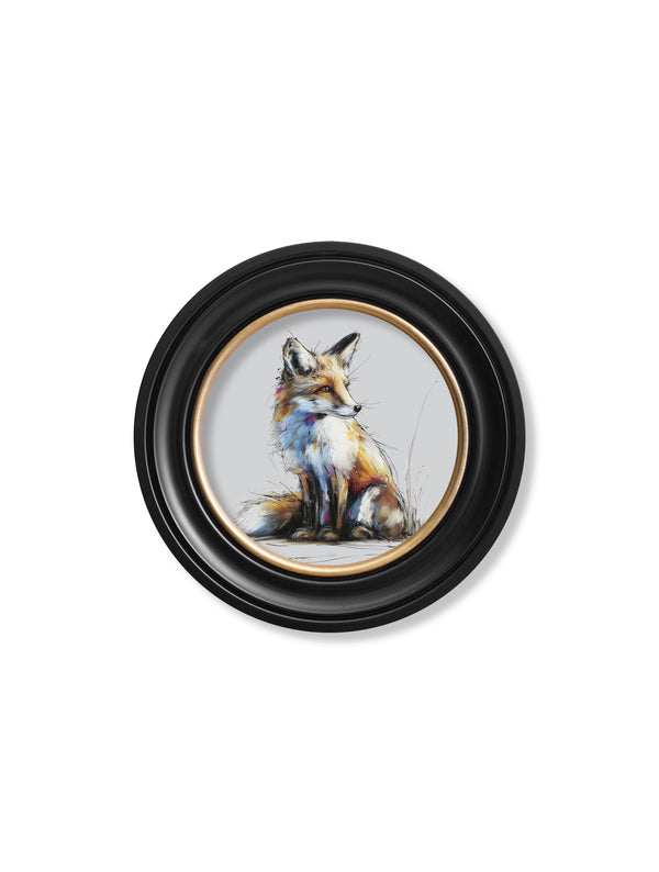 Little Fox Cosy Sketch - Oxford Round Frame