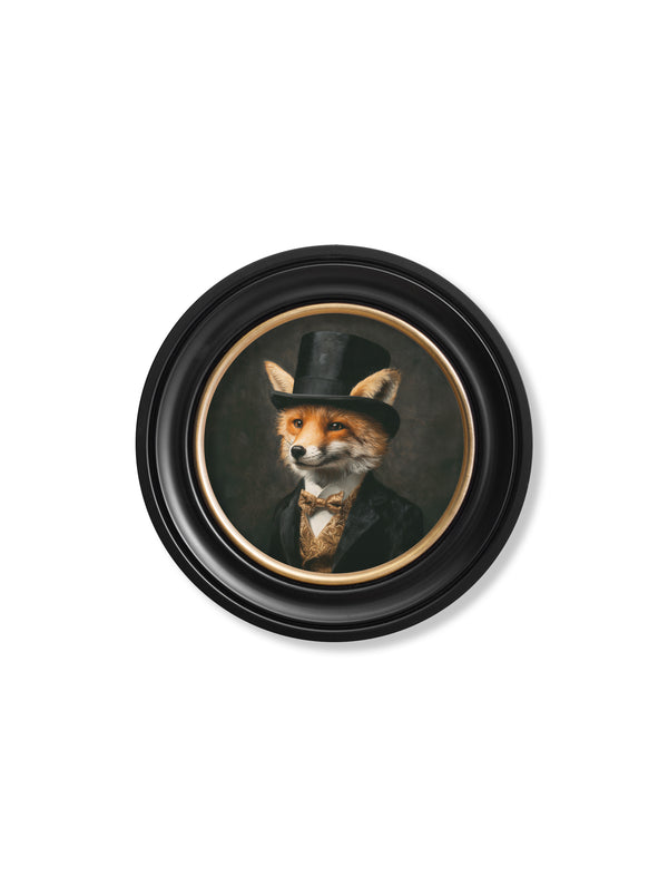 Count Foxalot - Gentleman Fox Oxford Round Frame