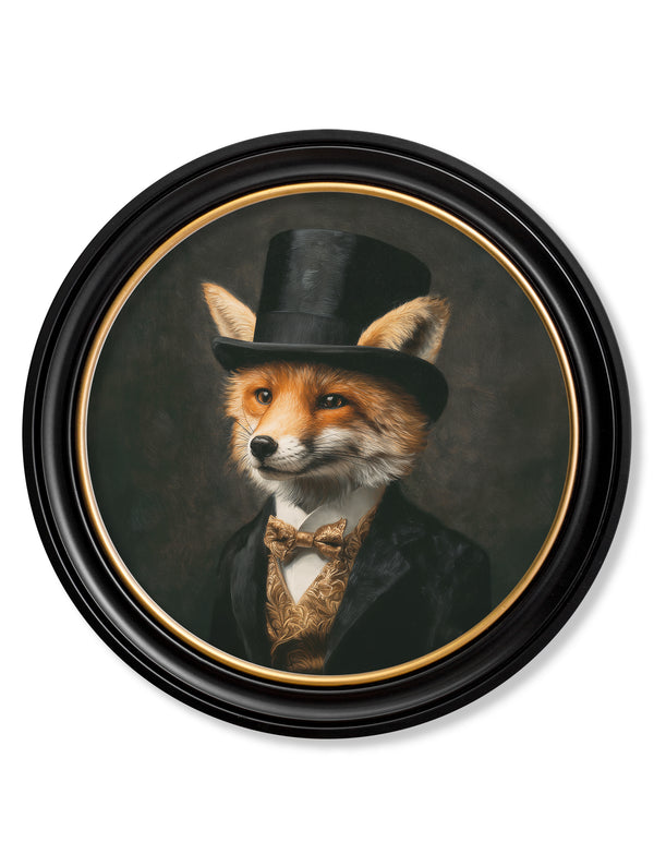Count Foxalot - Gentleman Fox Oxford Round Frame