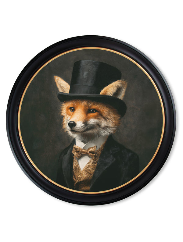 Count Foxalot - Gentleman Fox Oxford Round Frame