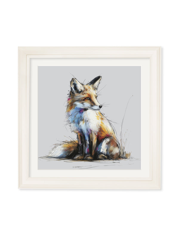 Little Fox Cosy Sketch - Cream Hurstwood Square Frame