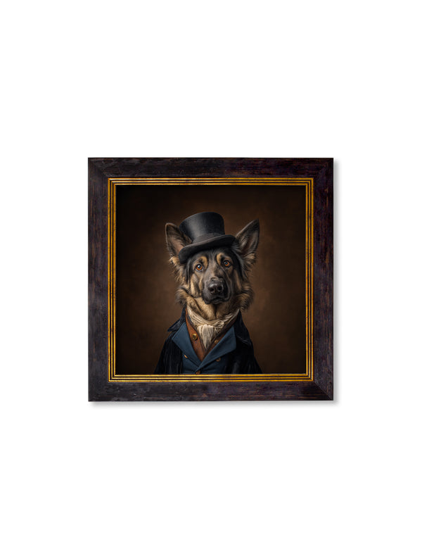 Count Von Shepherd - Gentleman German Shepherd Oxford Square Frame