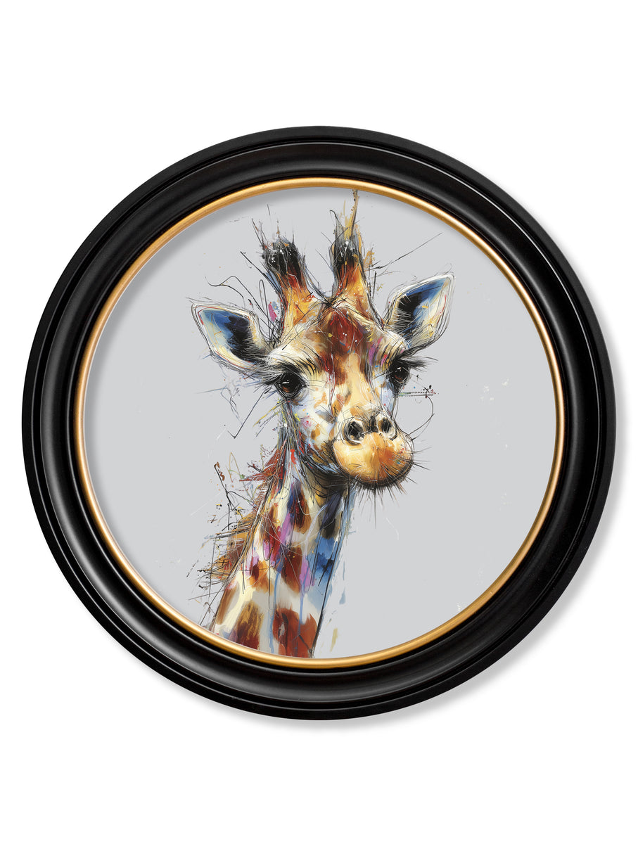 Tall Giraffe Cosy Sketch - Oxford round frame – T A Interiors