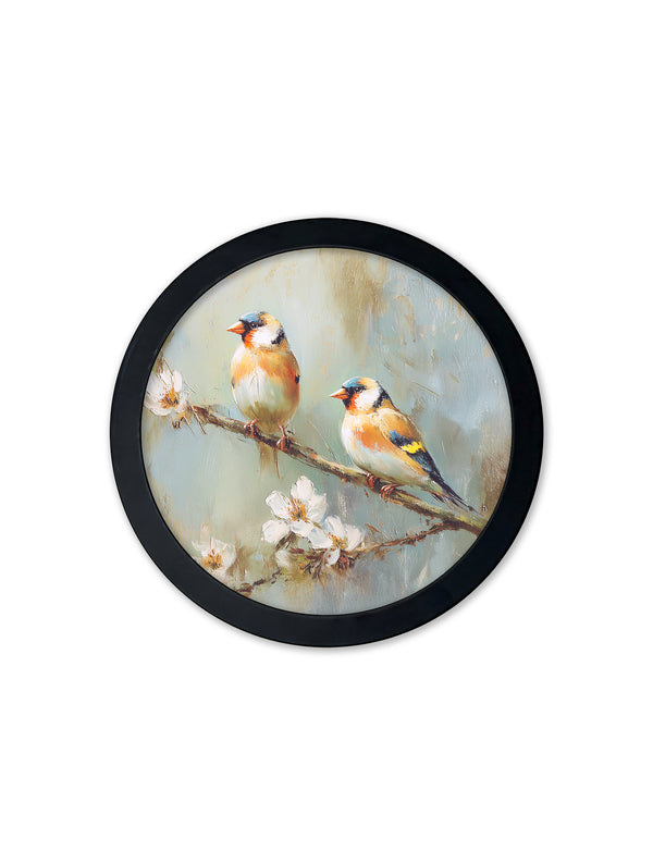 Garden Birds - 30cm Black Round Box Frame