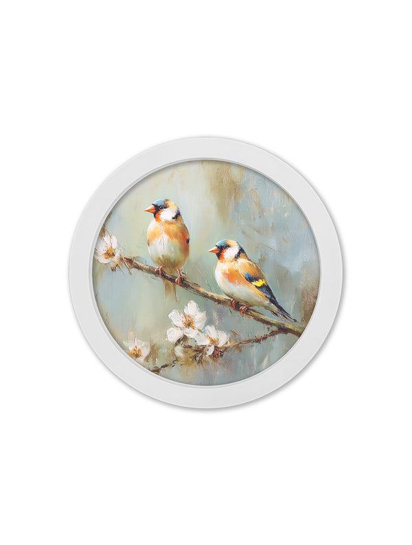 Garden Birds - 30cm White Round Box Frame