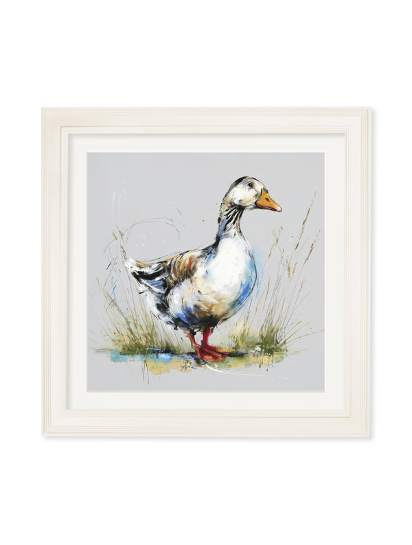 White Goose Cosy Sketch - Cream Hurstwood Square Frame