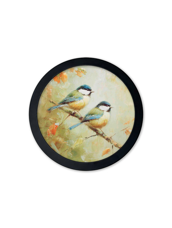 Garden Birds - 30cm Black Round Box Frame