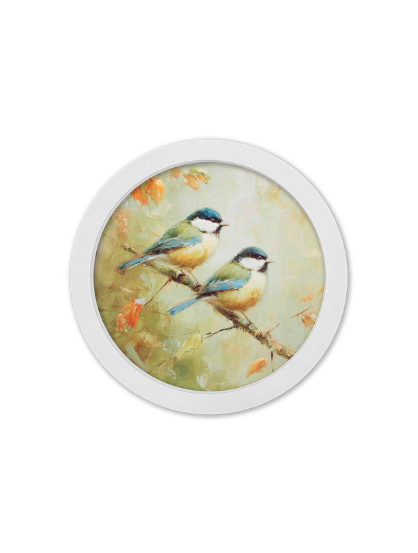 Garden Birds - 30cm White Round Box Frame
