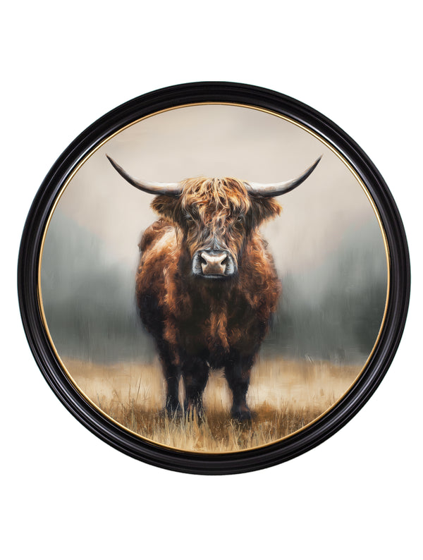 Highland Cow - Oxford Round Frame